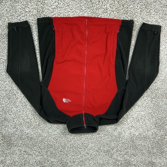 The North Face Other - The North Face Jacket Mens Medium Red Black Fleece Full Zip Hiking Outdoor
